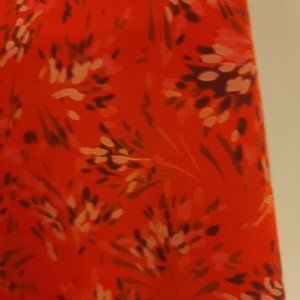 Long straight red skirt